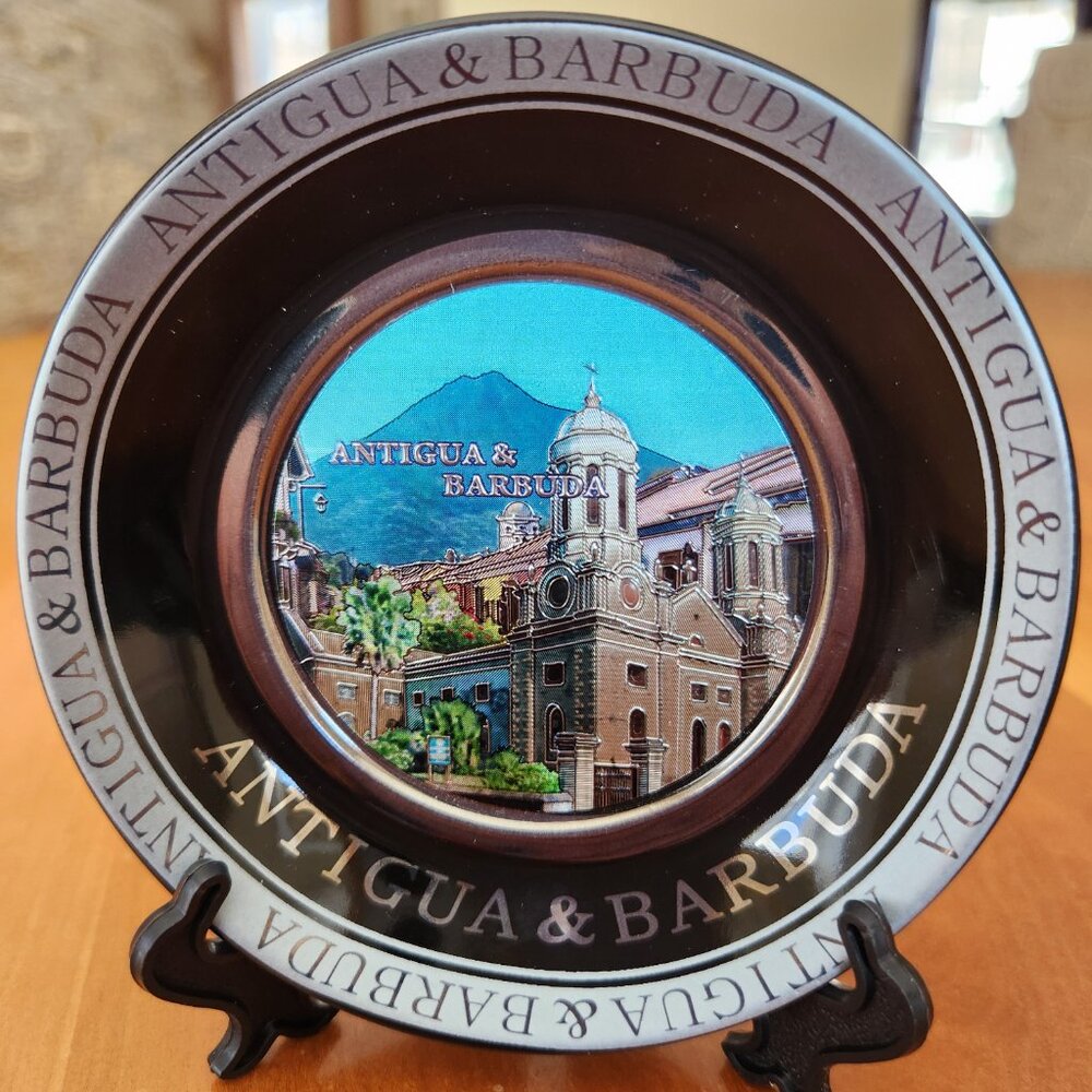 Antigua and Barbuda Souvenir Decorative Plate with Stand Collectible NEW